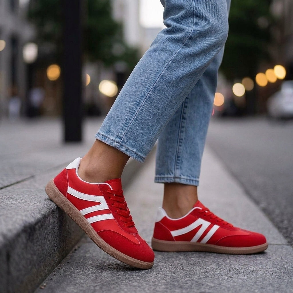 Women's Retro Trainers – mixed-finish gum sole, view 6 | The Keturah | Huna