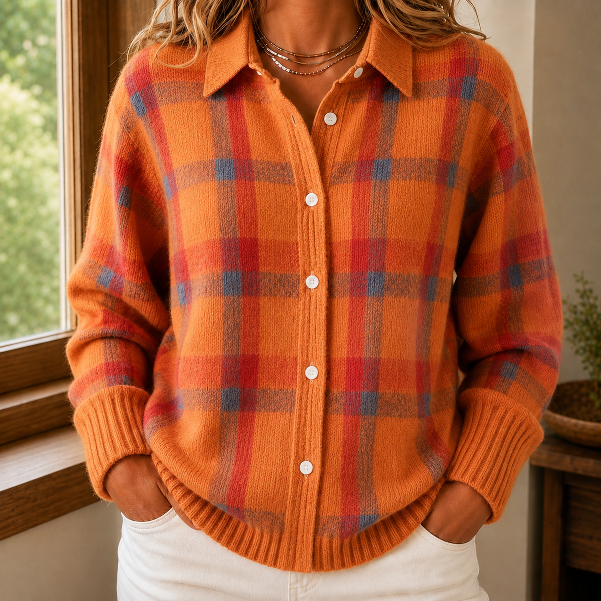 Women's Checked Jumper UK – heritage pattern, view 8