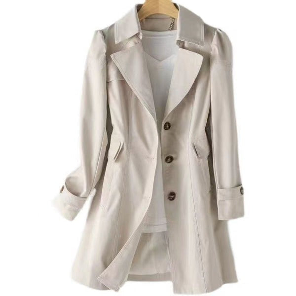 Women's Tailored Trench Coat UK – belted notch-lapel, view 2