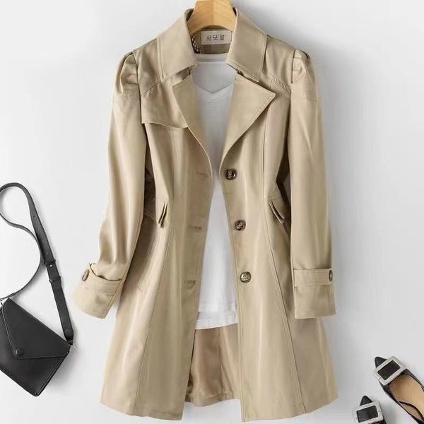 Women's Tailored Trench Coat UK – belted notch-lapel, view 3