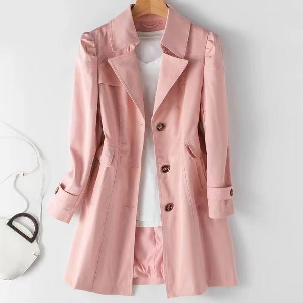 Women's Tailored Trench Coat UK – belted notch-lapel, view 4