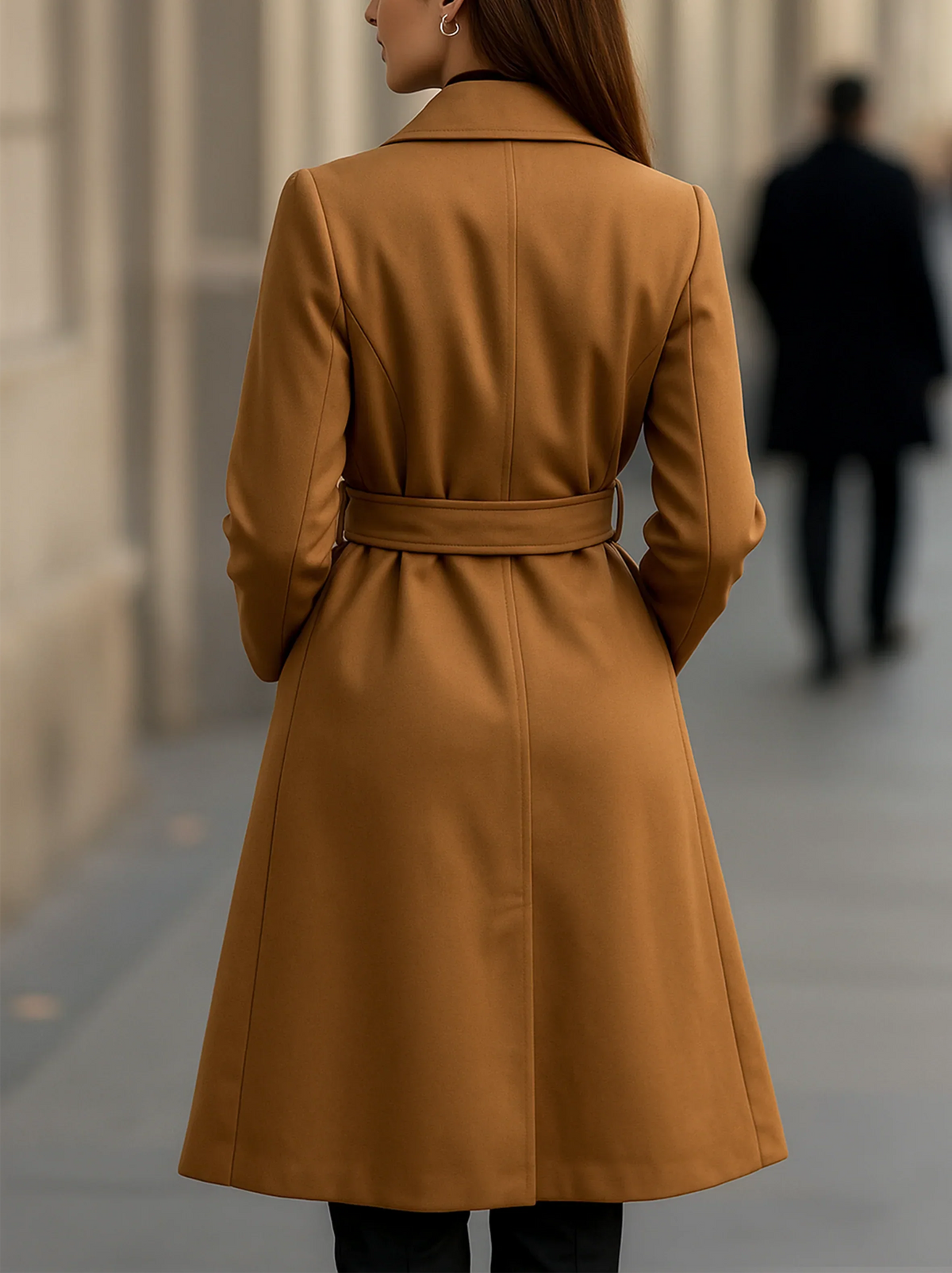 Women's Everyday Trench Coat UK – classic belted front, view 2