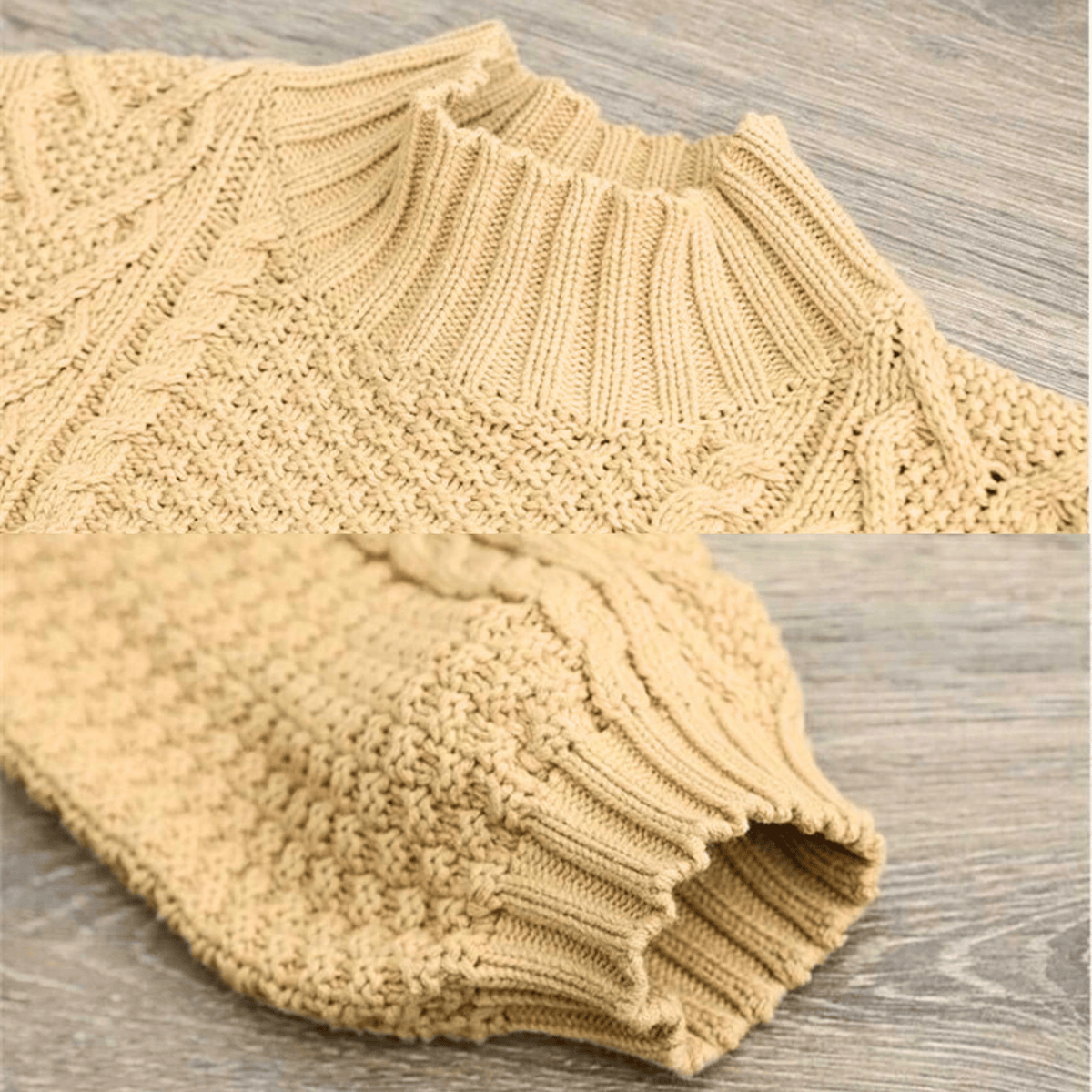 Women's Chunky Cable Knit Jumper – mock neck relaxed fit – product view 9