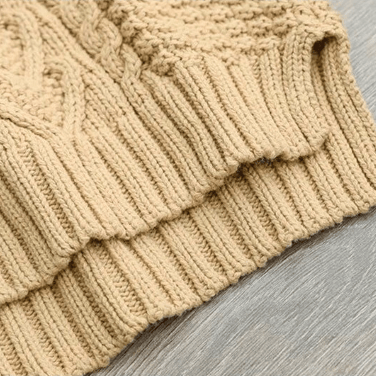 Women's Chunky Cable Knit Jumper – mock neck relaxed fit – product view 10