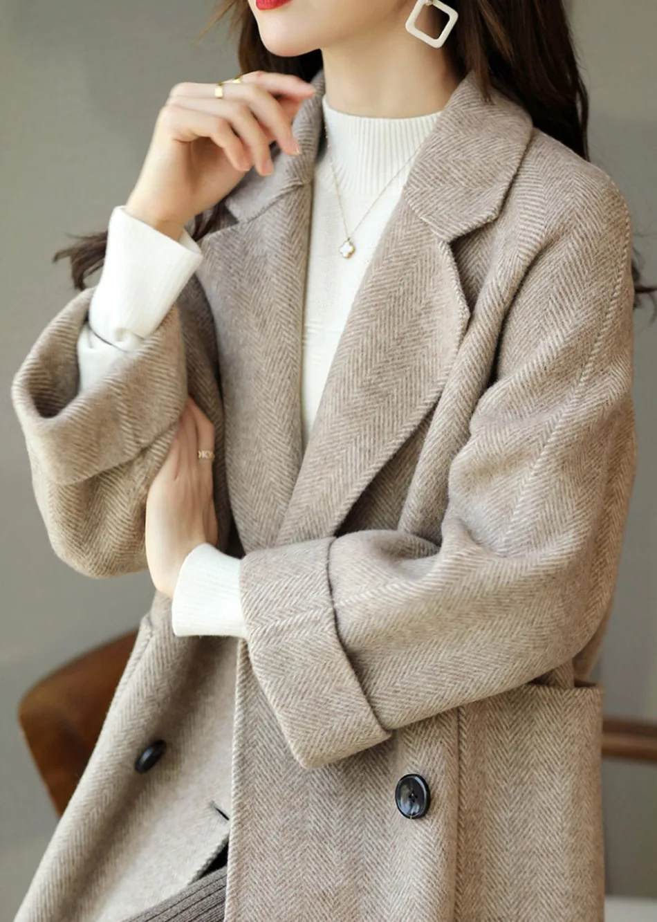 Women's Belted Trench Coat UK – editorial double-breasted, view 5